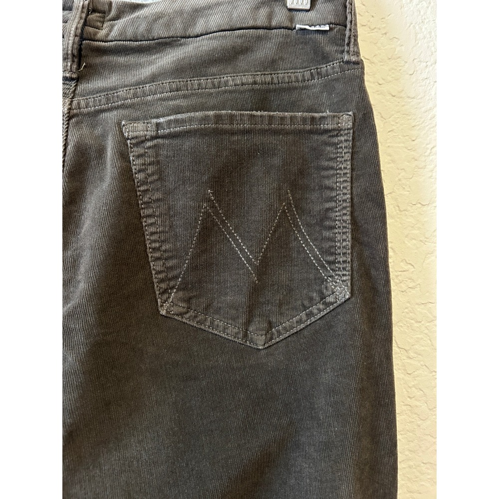 MOTHER High Waisted Looker Ankle Chew Size 31 Grey Corduroy Skinny Jeans - Picture 5 of 12
